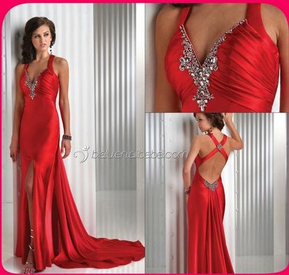 VESTIDO SATIN HALTER CRISTAL V-NECK NAMORAR