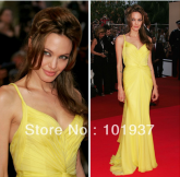 VESTIDO ELEGANTE ANGELINA JOLIE SPAGHETTI STRAP RUFFLE